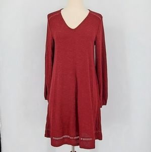 Chelsea & Violet September Spiced Apple Long Sleeve V-Neck Sweater Dress Small 6